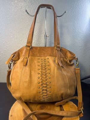 Lucky Brand, Distressed, Brown, Leather, Shoulder Bag, Crossbody Bag Tote