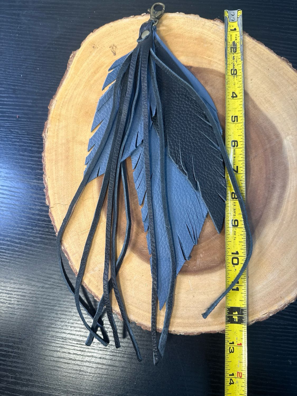 Artisan Crafted, Leather, Feather And Fringe Bag, Charm New Without Tags
