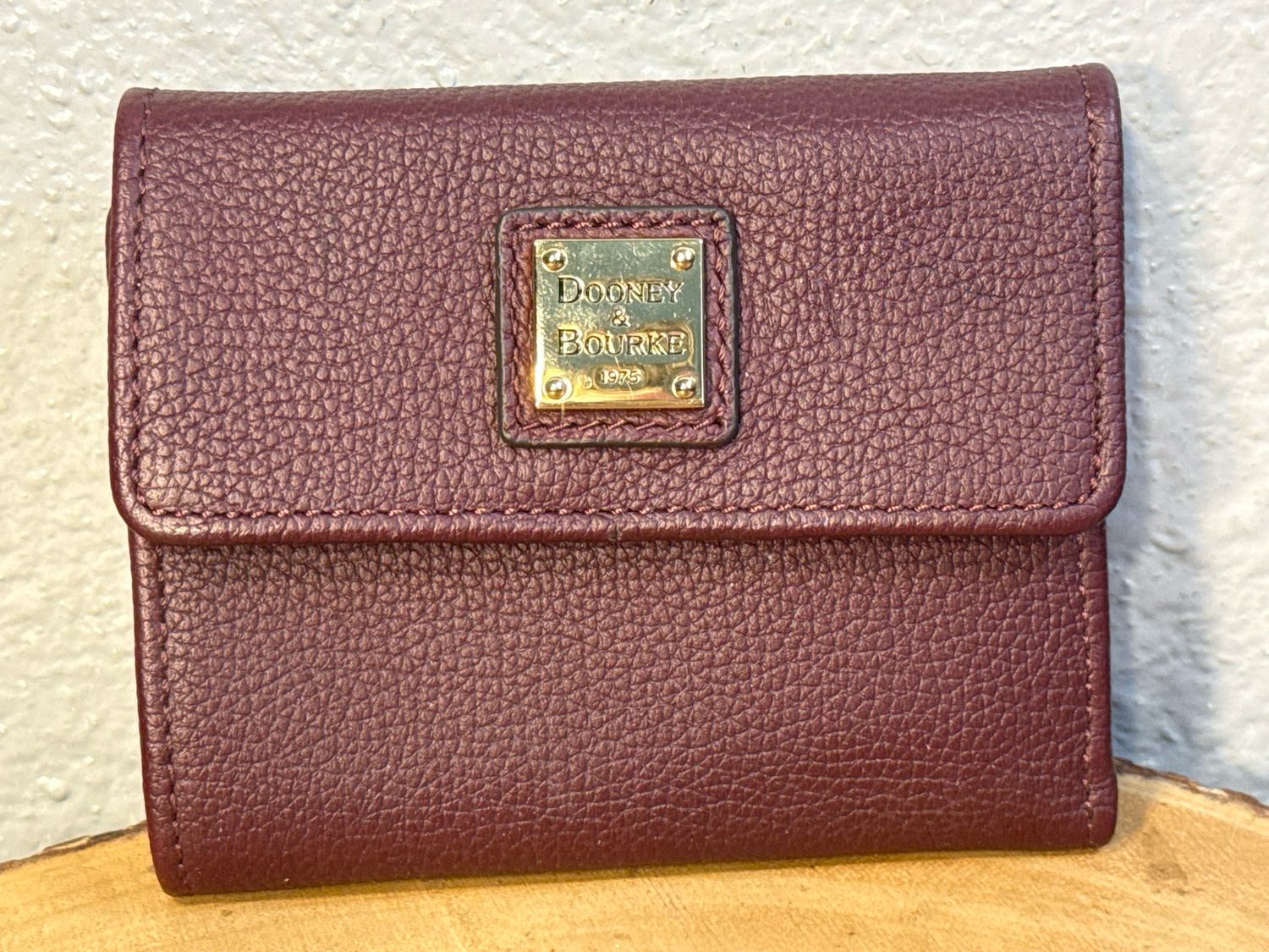 Dooney, &amp; Bourke Burgundy  Leather Wallet From Carol. All Proceeds Will Be Donated To Animals In Need. New Without Tags.
