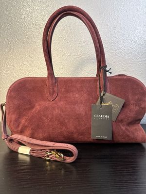 BUILD A BAG BUNDLE Claudia Firenze Made In Italy, Eggplant Suede Leather Bag (New With Tag ) And Coach