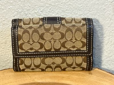 Coach Vintage Brown Mini Signature Soho, Compact Wallet