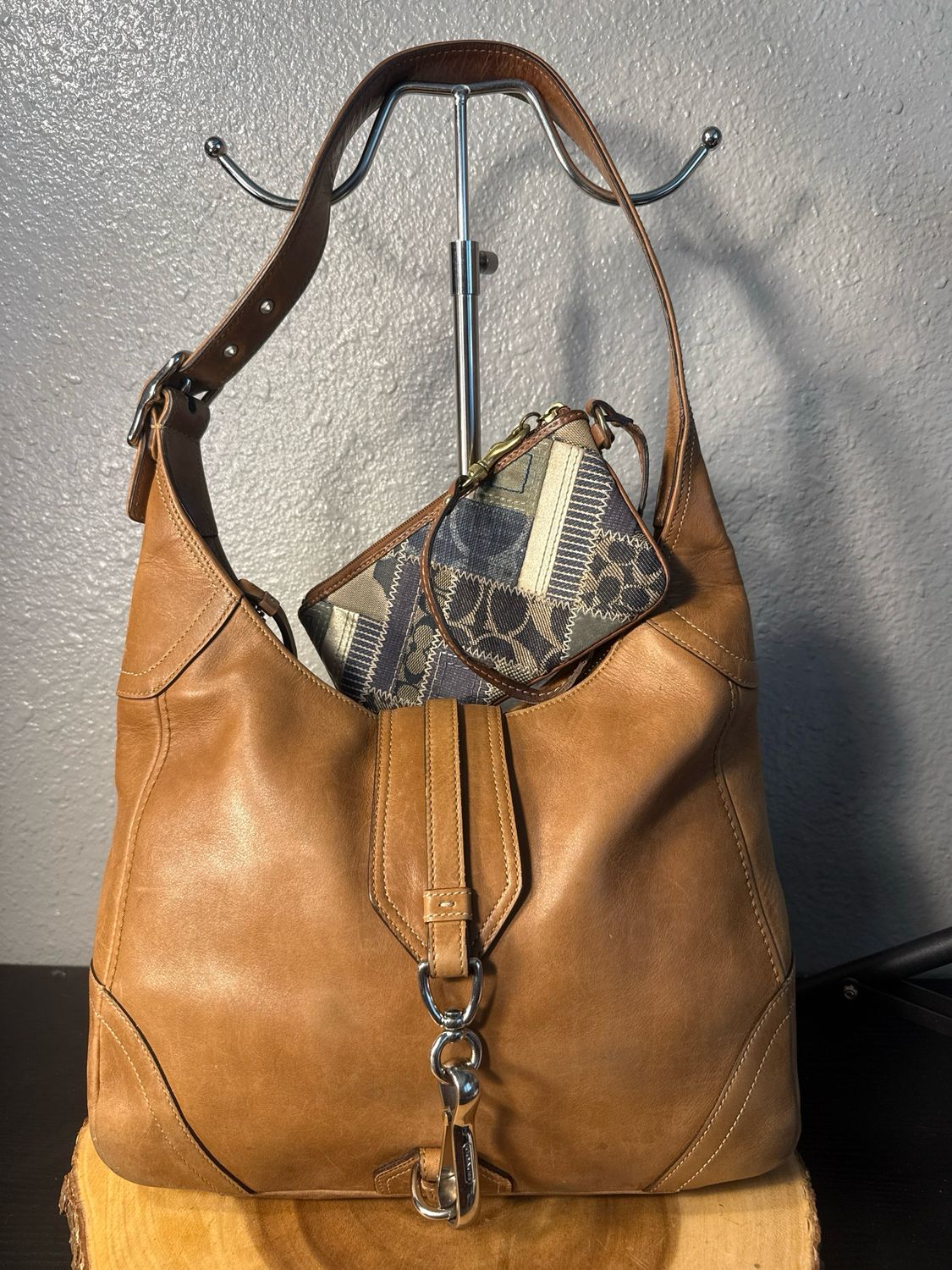Coach Vintage Hamptons Hobo And Free Coach Vintage Denim Patchwork Wristlet Wallet