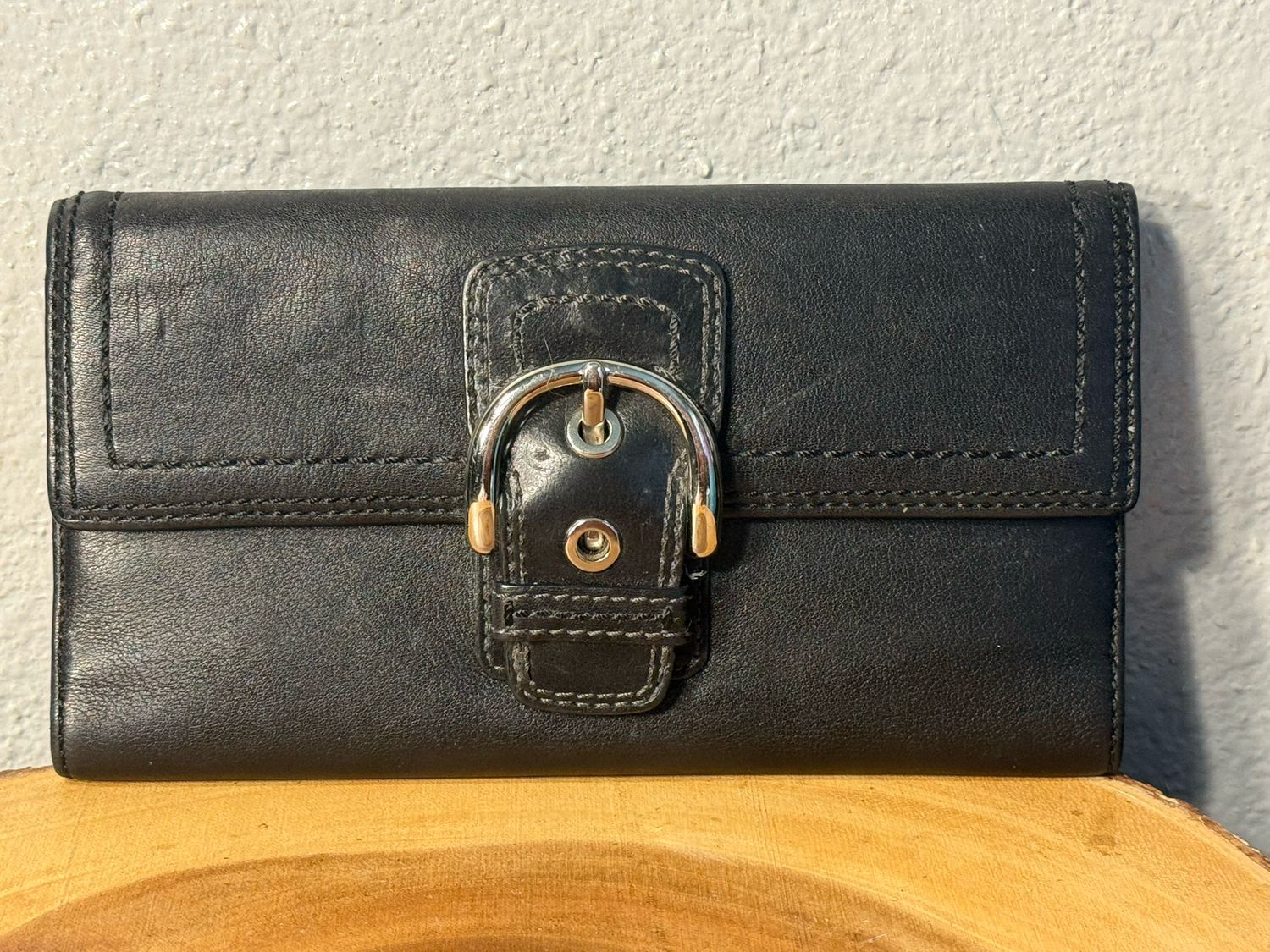 Coach Vintage Black Smooth Leather Soho Wallet