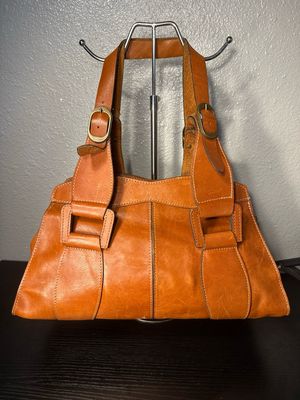 Patricia Nash Brown Leather East West Shoulder Bag