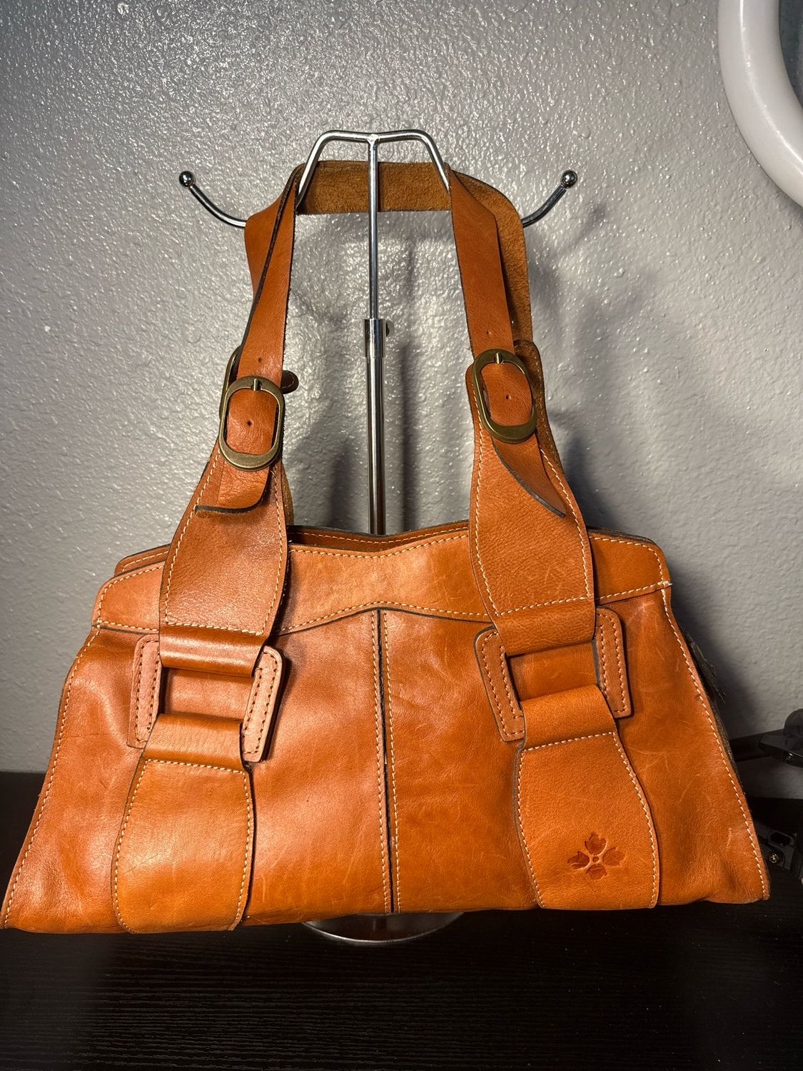 Patricia Nash Brown Leather East West Shoulder Bag