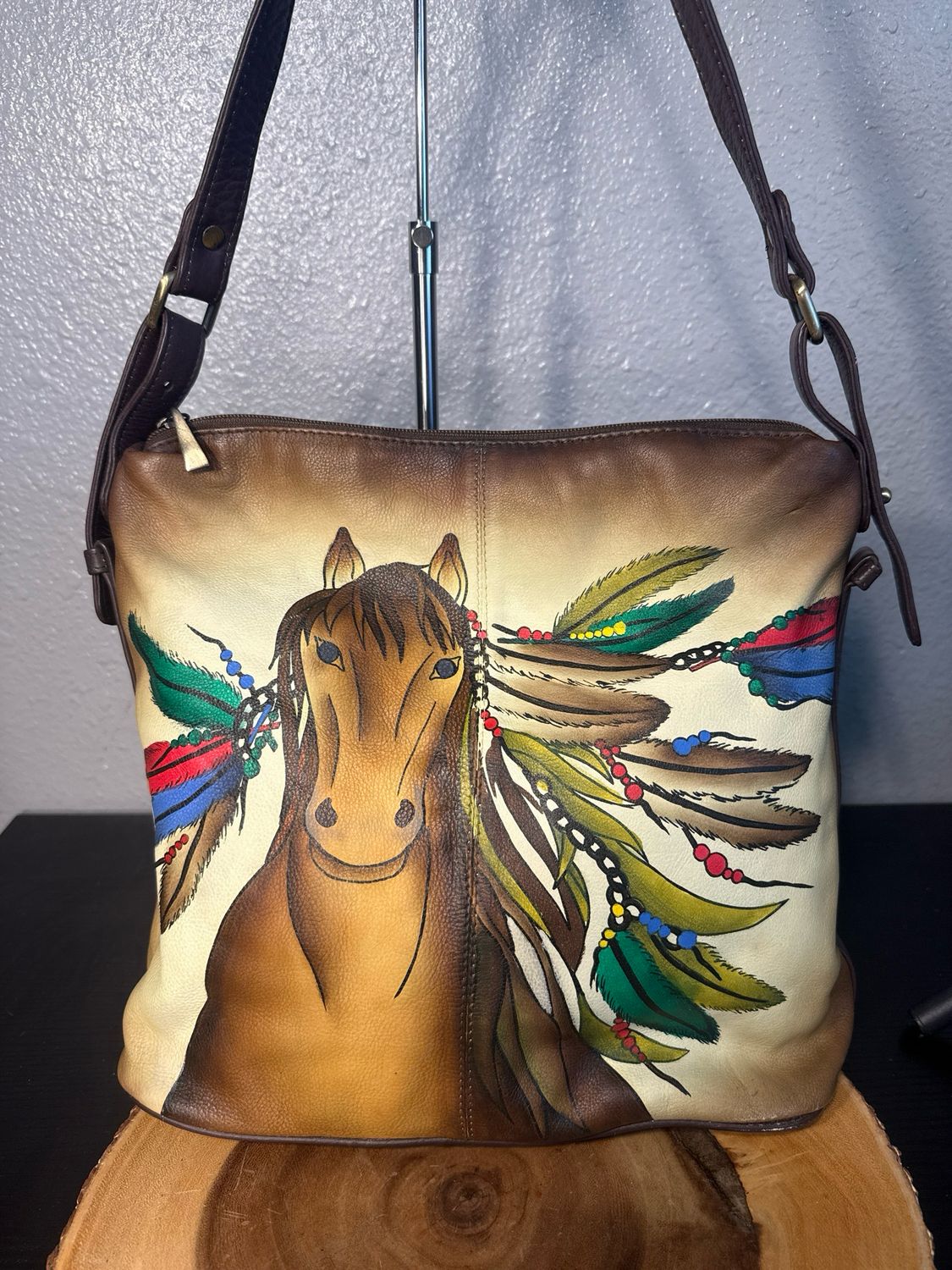 Anuschka Like, Hand Painted Horse Leather Hobo. NWOT