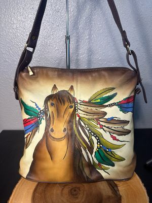 Anuschka Like, Hand Painted Horse Leather Hobo. NWOT