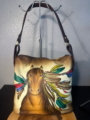 Anuschka Like, Hand Painted Horse Leather Hobo. NWOT
