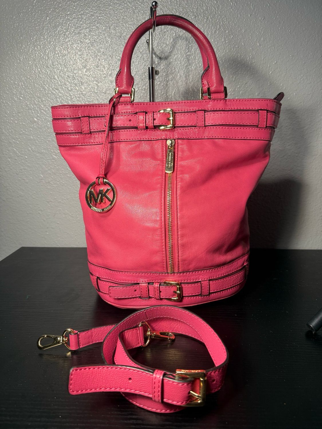 Michael Kors Pink Leather Kingsbury Vintage Satchel RARE FIND