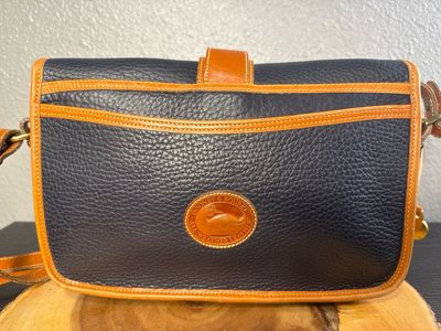 Dooney &amp; Bourke Vintage Navy All Weather Leather Crossbody Bag