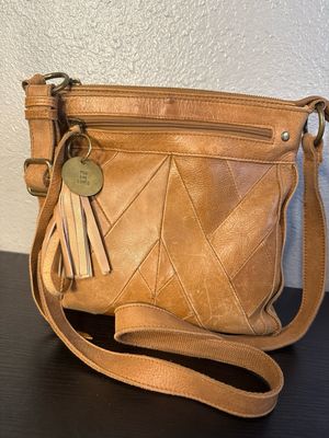 Lucky Brand, Brown, Leather Patchwork, Crossbody Bag
