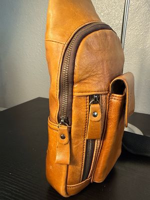 Bullcaptain Brown, Distressed, Leather Sling Bag