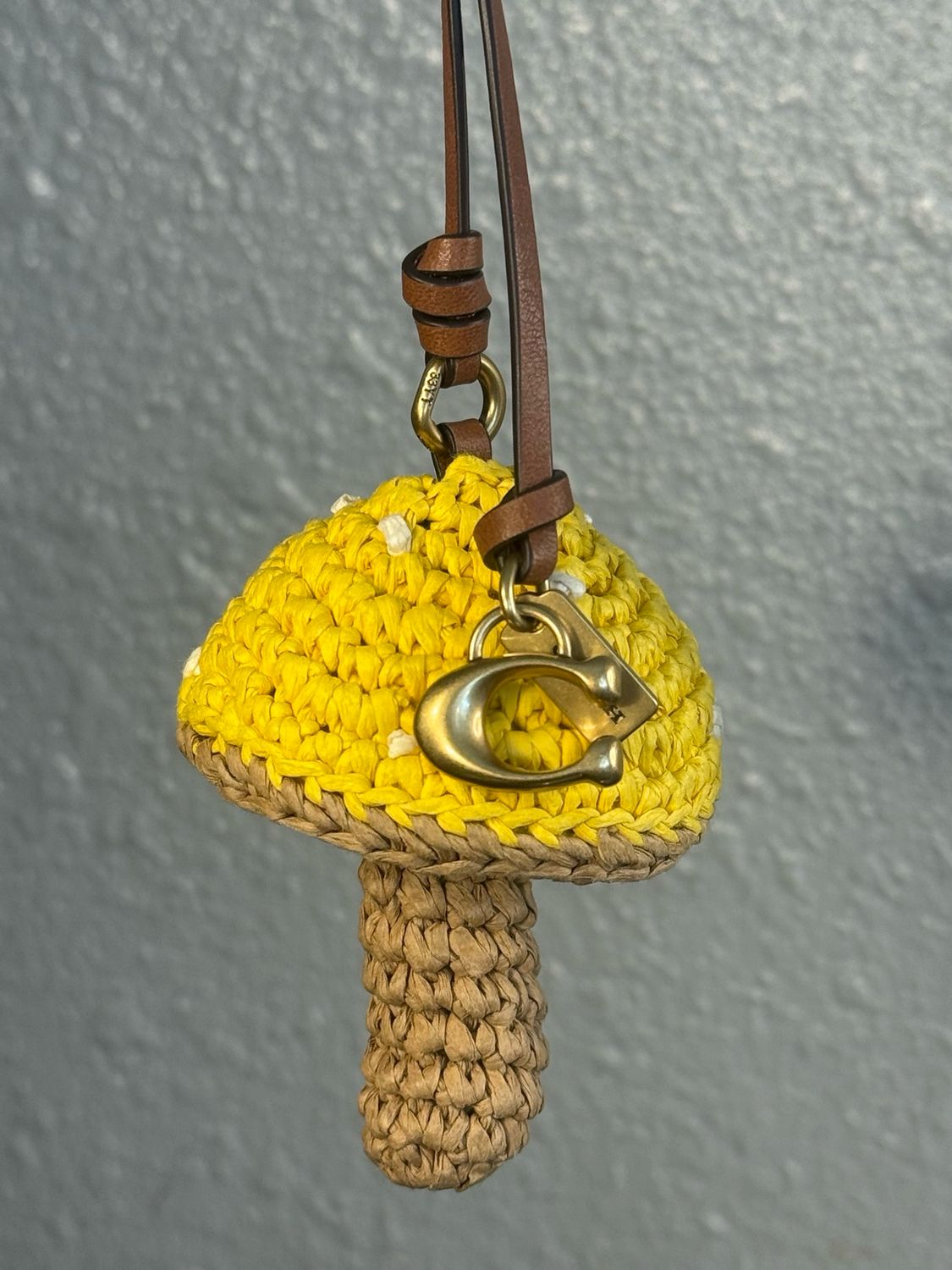 Coach Crochet Yellow Mushroom Bag Charm New Without Tags On Coach Outlet Website For $75