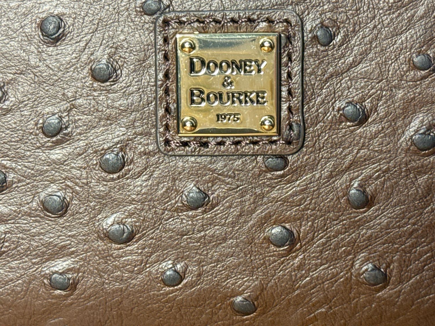 Dooney, &amp; Bourke Brown Ostrich, Leather Wallet, New Without Tags From Carol