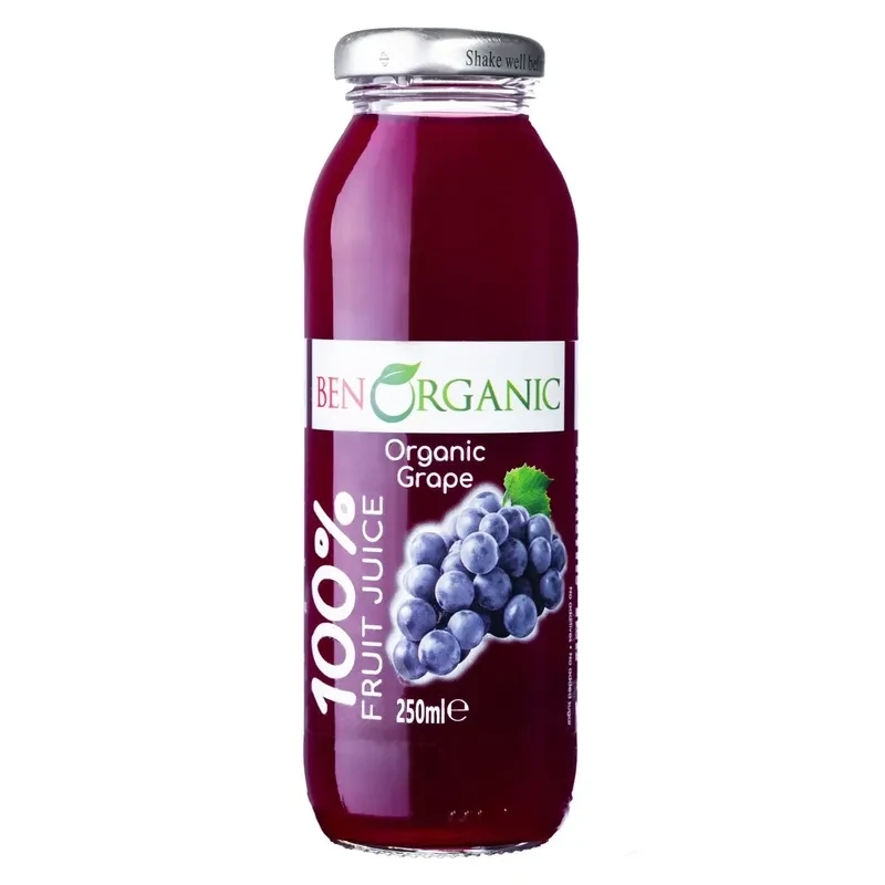 Ben Organic Grape Juice Glass Bottle 250 ml