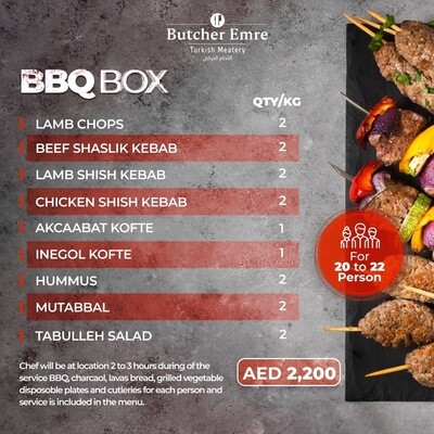 BBQ BOX FOR 20 TO 22 PERSONS