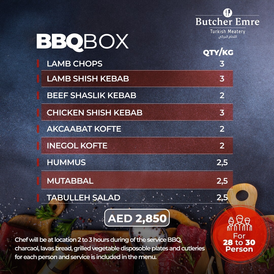 BBQ BOX FOR 28 TO 30 PERSONS