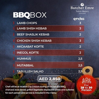 BBQ BOX FOR 28 TO 30 PERSONS
