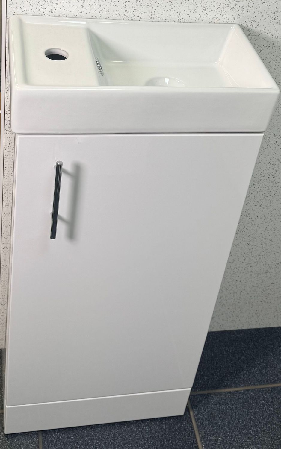 Ultra Vault Single Door Floor standing Vanity Unit & 400mm Basin 1TH Rectangular