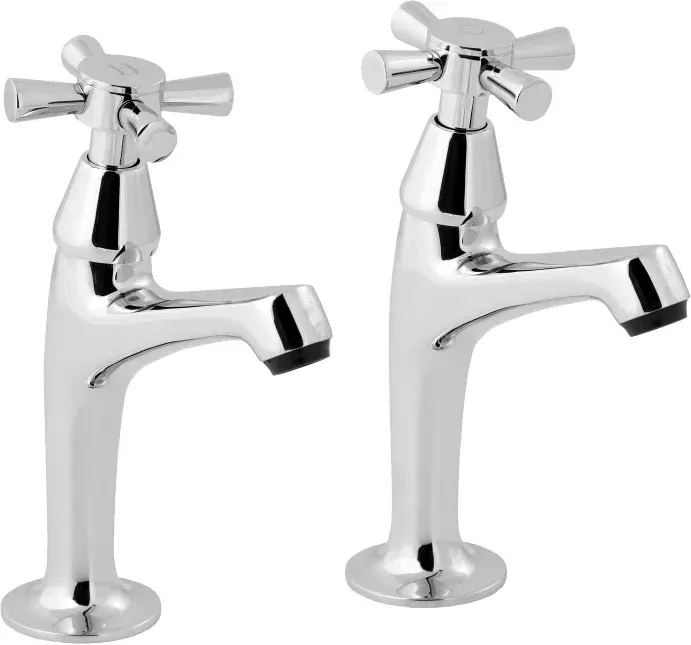 Milan Sink Pillar Taps Chrome
