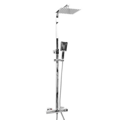Keyplumb / Xaviga Square Thermostatic Bar Shower Valve With Diverter - Fixed Square