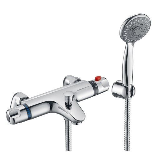 Keyplumb / Xaviga Thermostatic Bath Shower Mixer Deck / Wall Mounted With Legs Head
