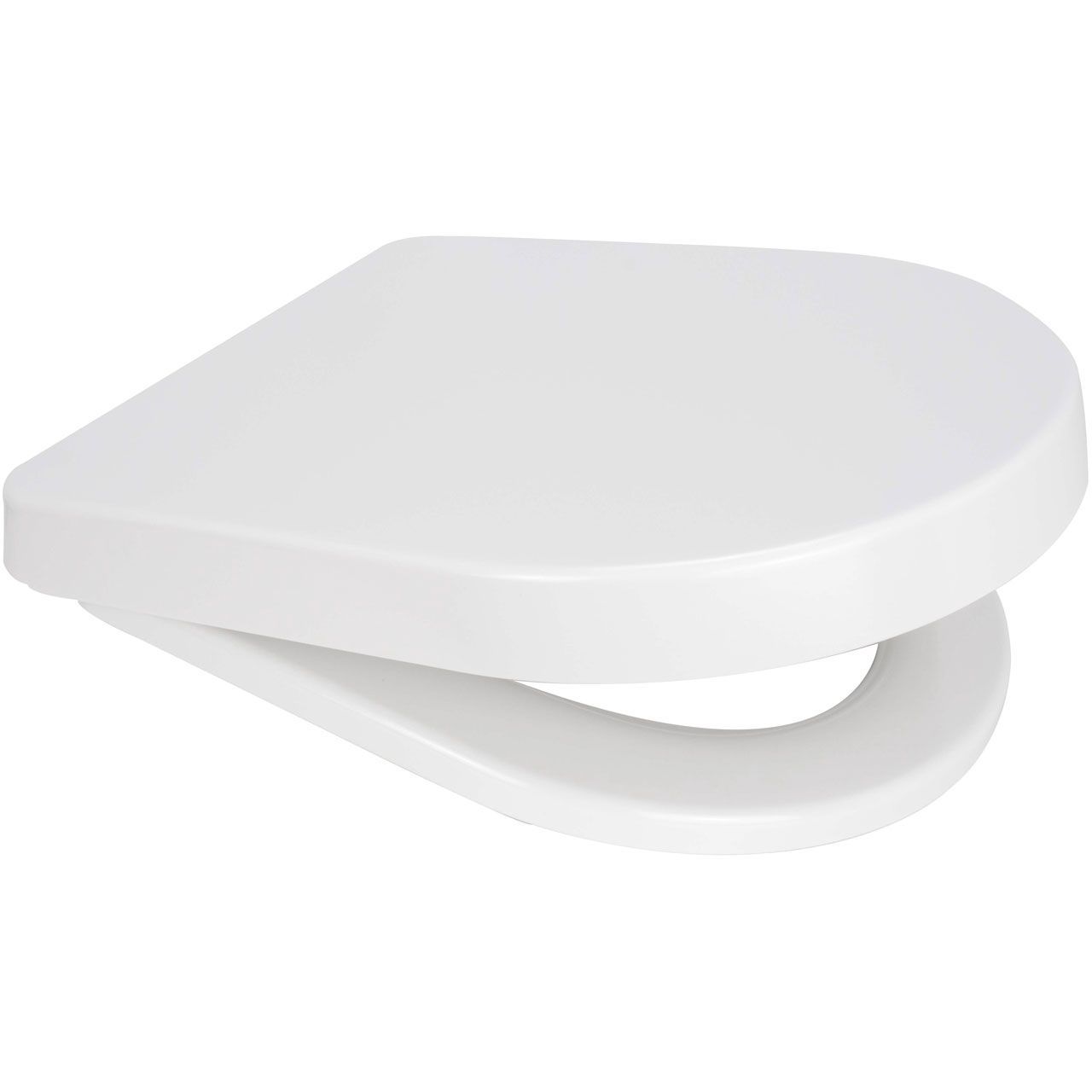 ONE Duroplastic Toilet Seat White Chrome Long 'D' Plated Metal Hinges Top Fixing Easy