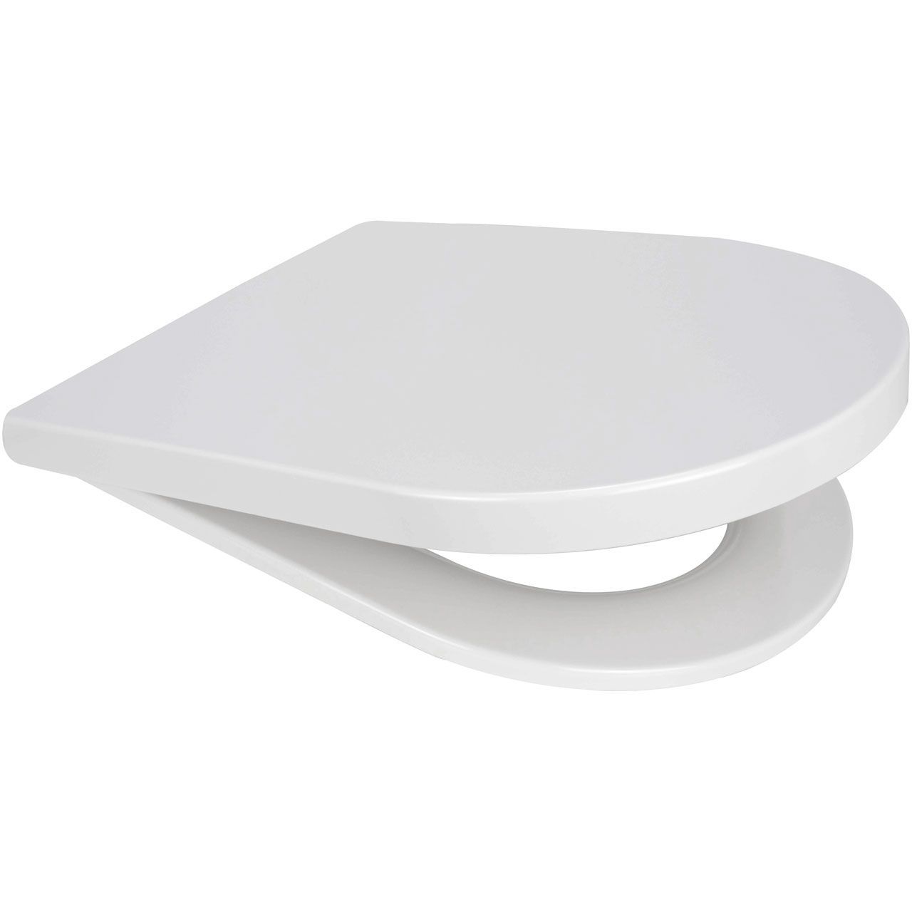 ONE Duroplastic Toilet Seat White Chrome Middle 'D' Plated Metal Hinges Top Fixing