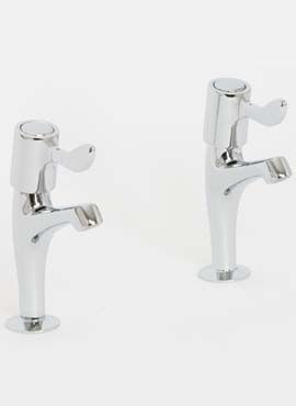 Sink Pillar Taps 1/4 Turn Lever Action Chrome