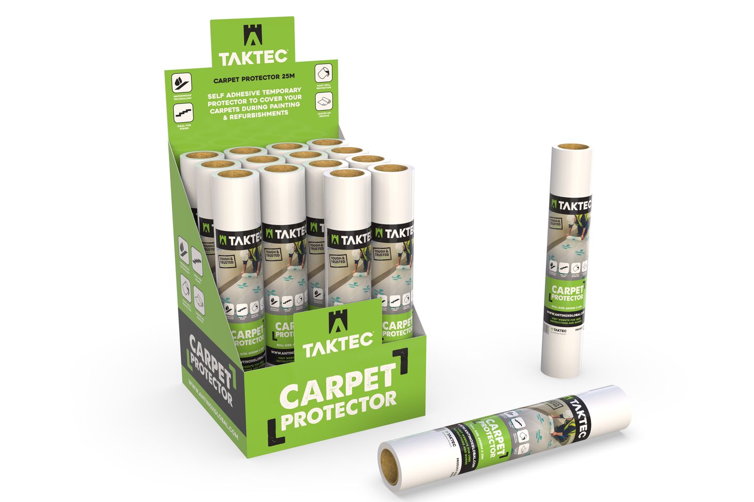 Taktec Protection Film For Carpet 600mm x 25 Metres