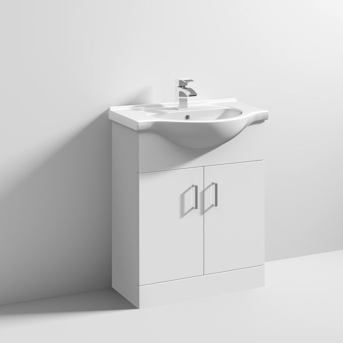 Ultra Mayford Double Door Floorstanding Vanity Unit & 650mm Basin 1TH Semi Recessed