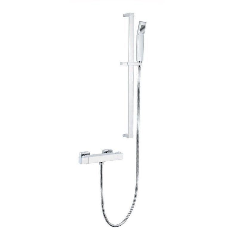 Kartell Square Thermostatic Bar Shower Valve & Riser Rail Kit