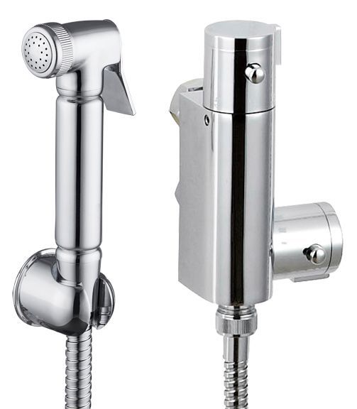 Tailored Round Shut Off Vertical Thermostatic Handspray Douche Kit Chrome