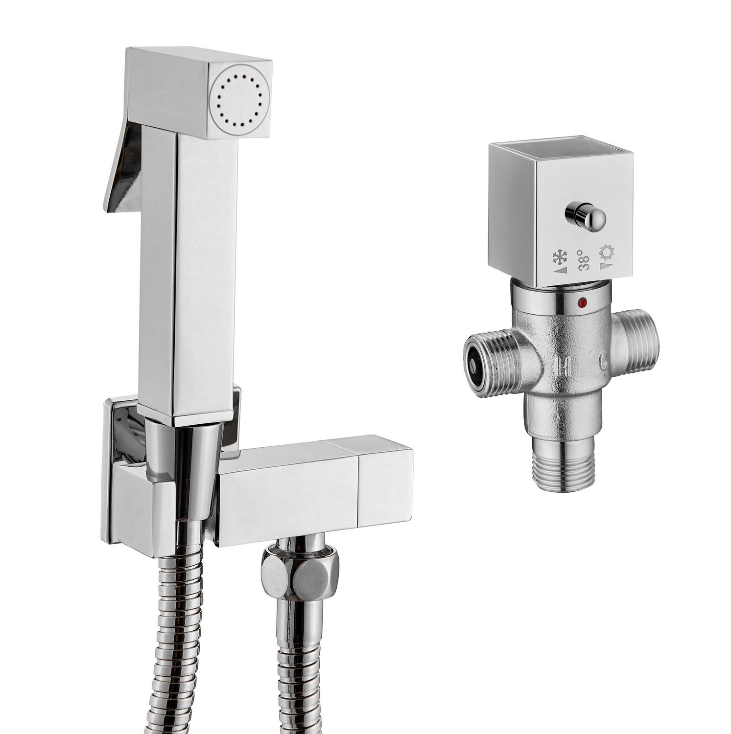 Tailored Square Shut Off Hand spray Douche Kit