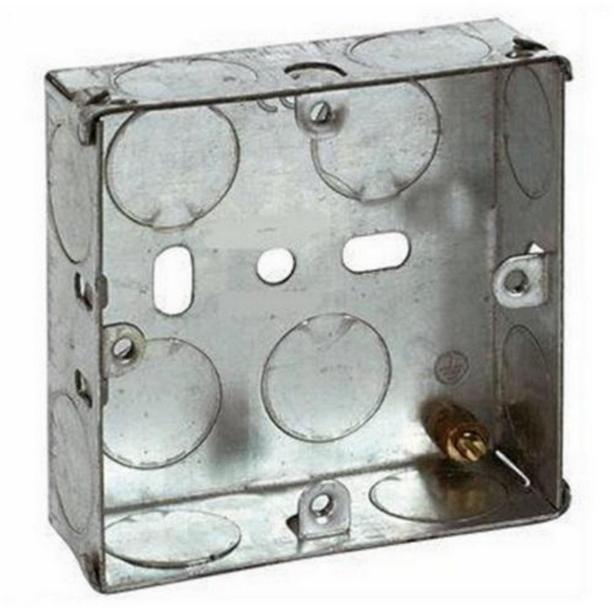 2 Gang 25mm Metal Knockout Pattress Box