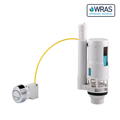 Keyplumb Dual Flush Valve 11/2 & 2 " With Chrome Round Push Button Wired