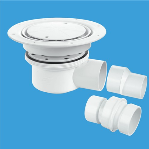 Mcalpine Shower Gully Trap For Sheet Flooring White Side Outlet For Wetroom