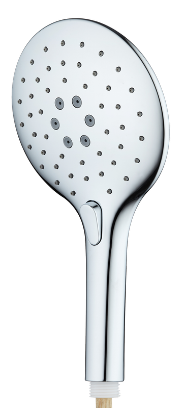 Tailored 3 Jet Push Button Round Shower Head Chrome