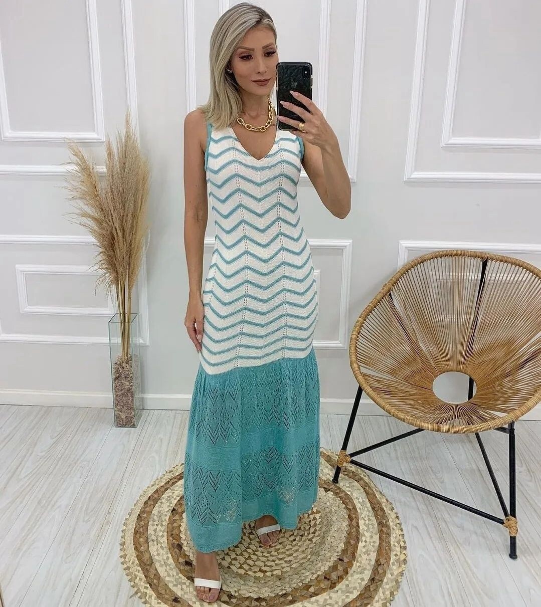 Long Mermaid Dress, Color: Blue