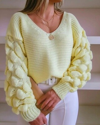 Bubble Sleeve Knit Sweater