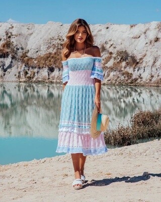 Midi Pied Poule Dress