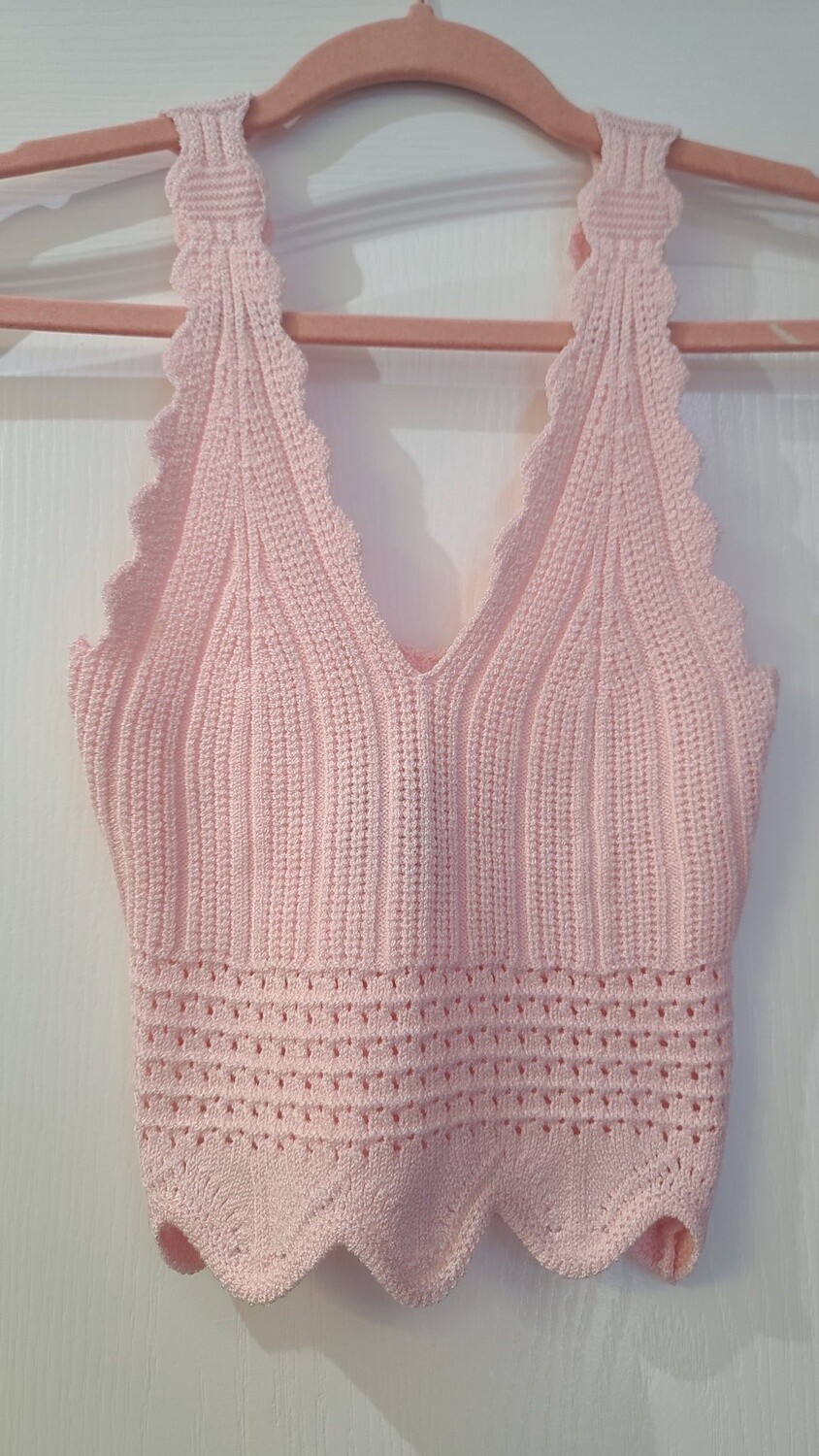 Bali Crochet Cropped, Color: Light Pink