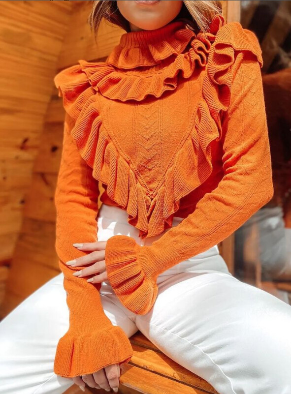 Ruffled Turtleneck