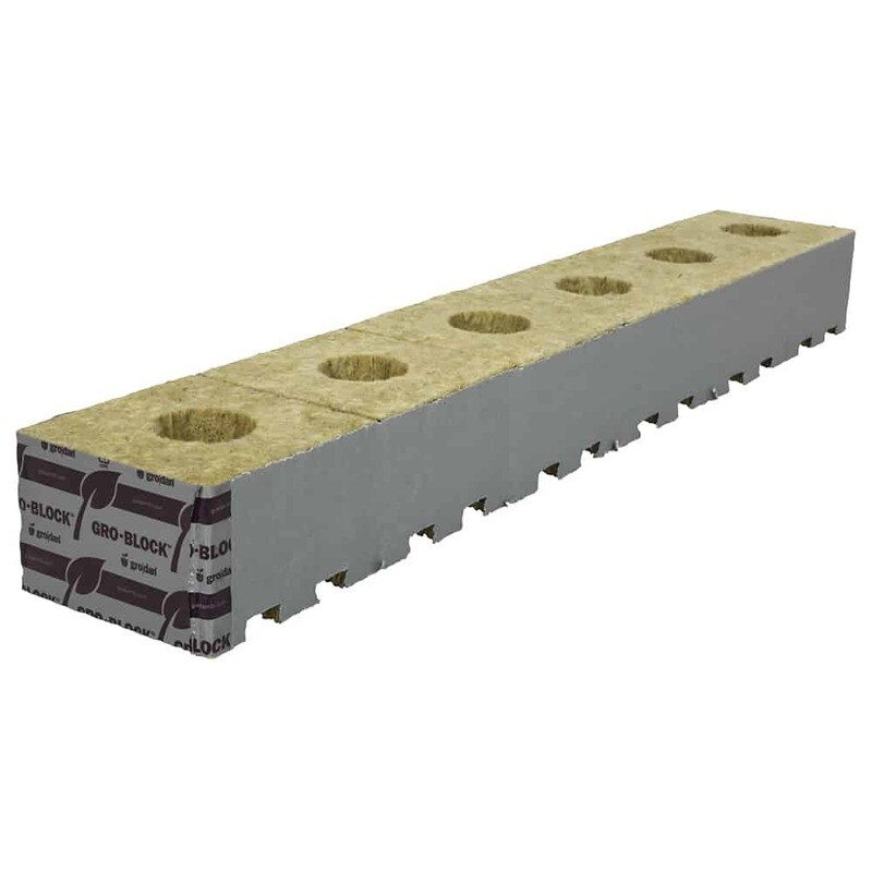 Grodan 4x 4x2.5&quot; 6.5 Block Pro, Improved, case of 216 (36 strips)