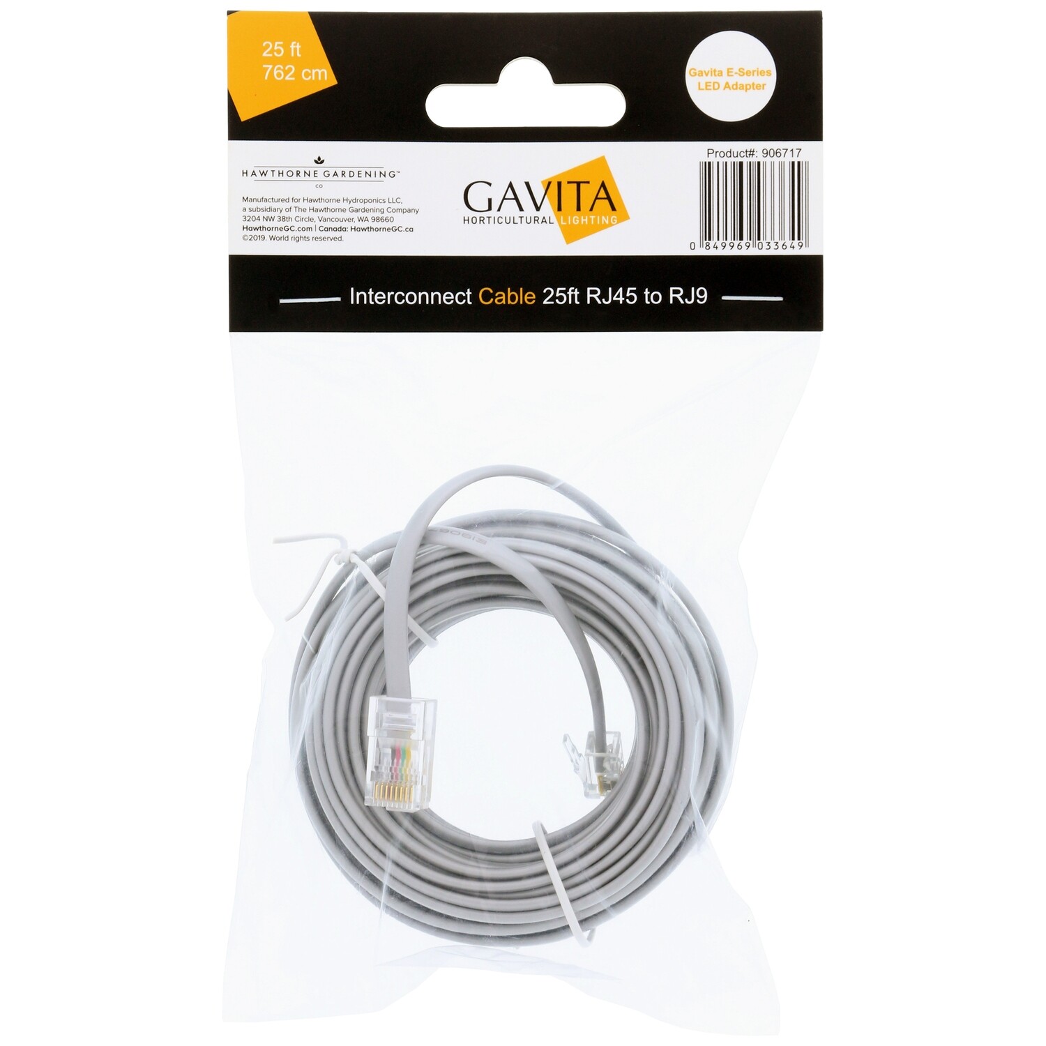 Gavita Master Controller 25ft RJ45 to RJ9 HGC906717