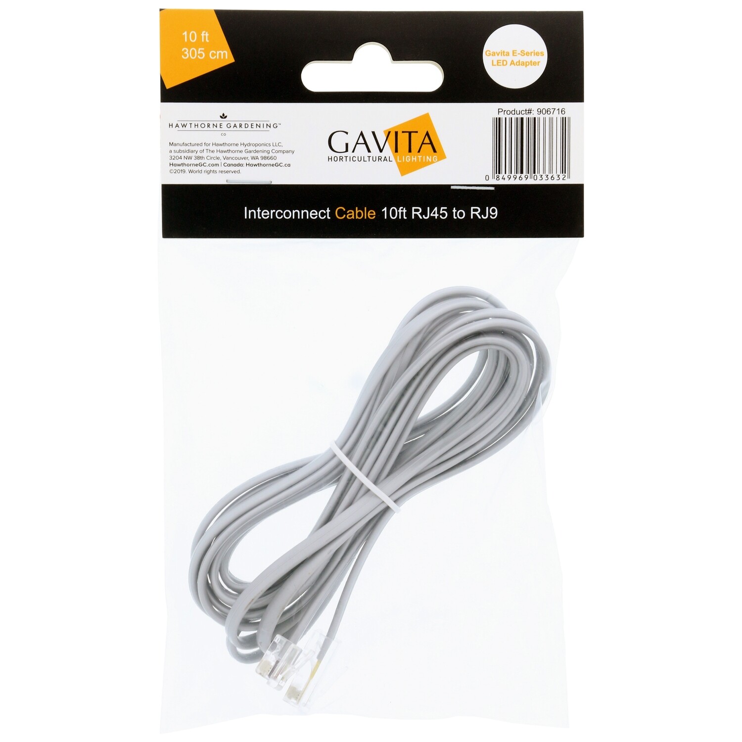 Gavita Master Controller 10ft RJ45 to RJ9 HGC906717