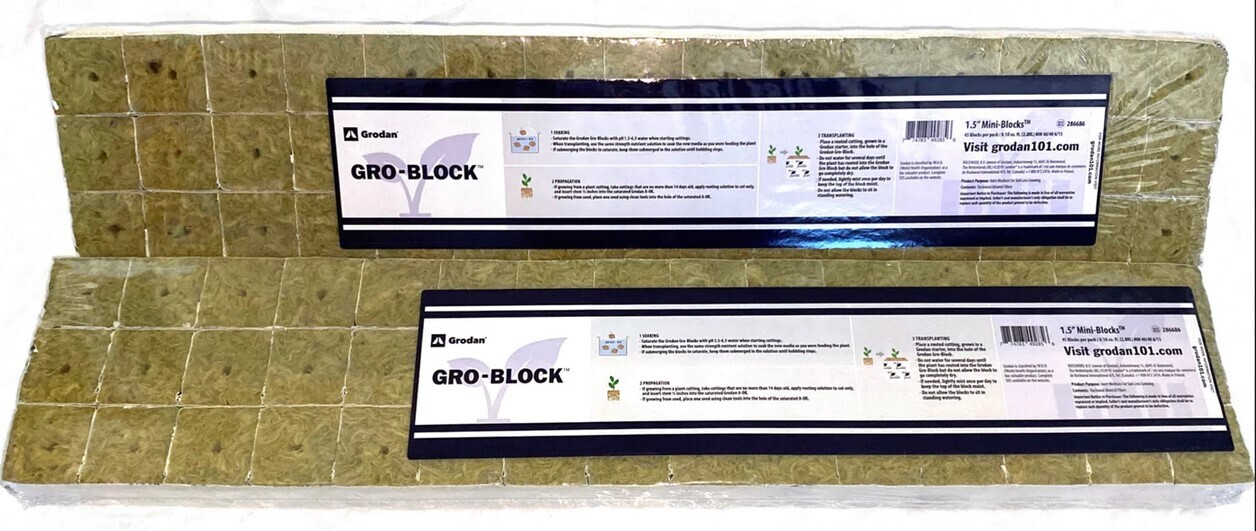 Grodan 1.5&quot; Mini Blocks Improved Wrapped