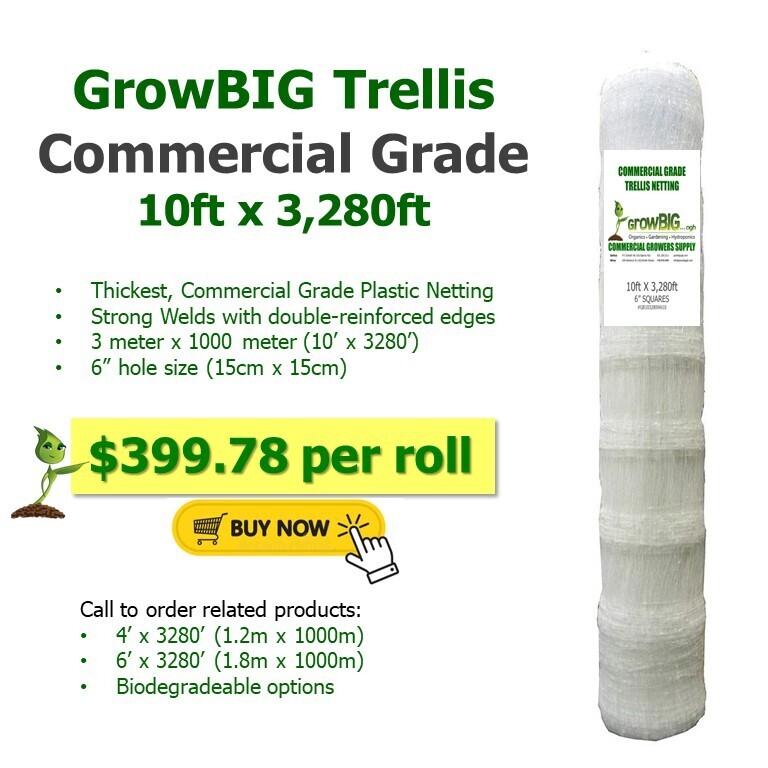 GrowBIG Trellis Netting 10&#39; x 3280&#39;
