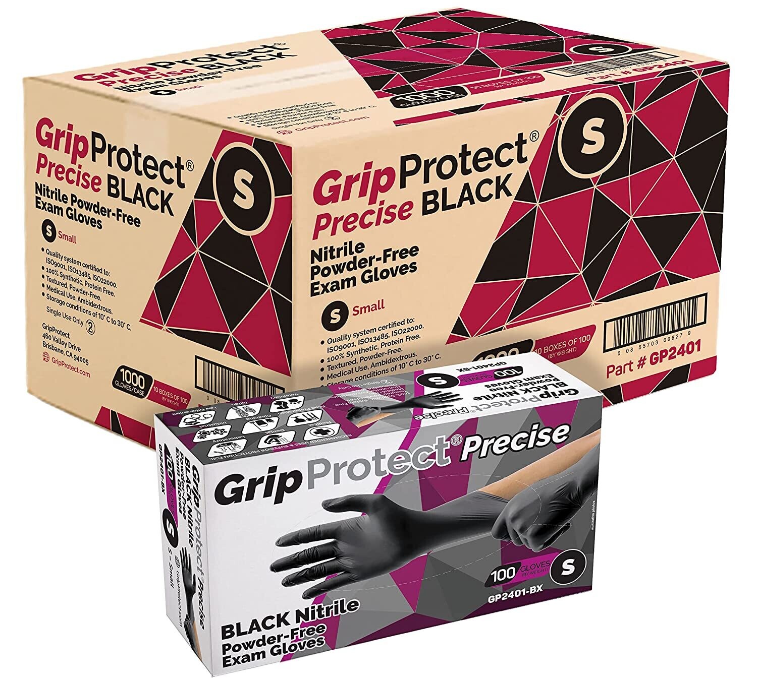 Nitrile Gloves Black 4mil - Box of 100 SMALL