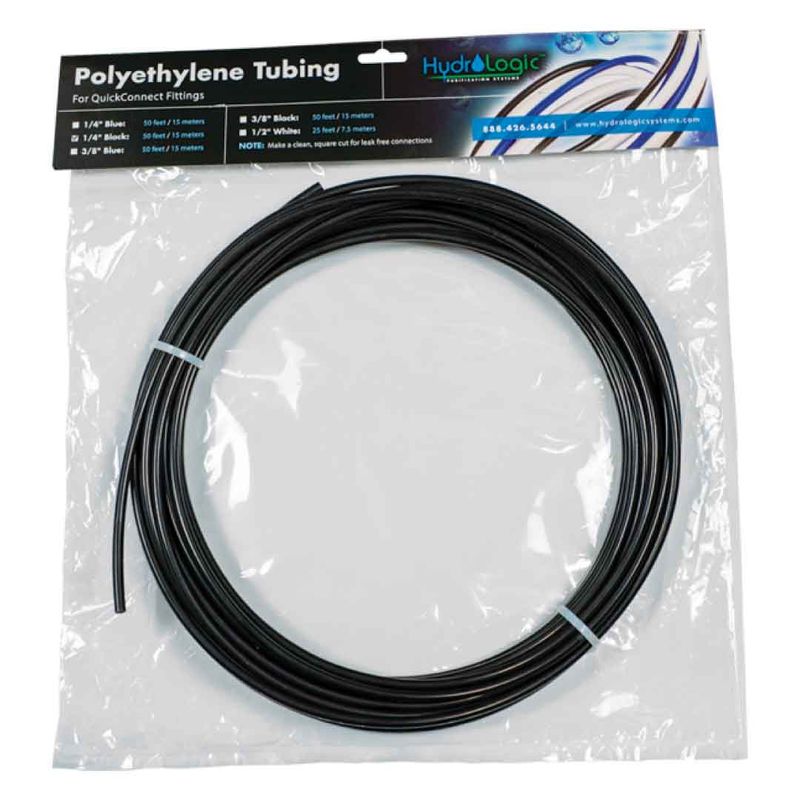 Hard Polyethylene Tubing 1/4&quot; Black 50ft